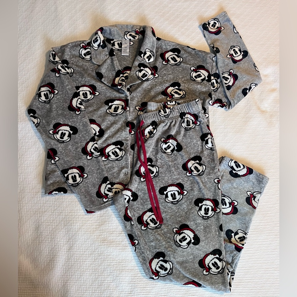 Disney Gray and Red Mickey Mouse Pajama Set